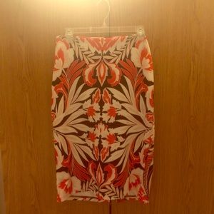 New York & Co. Flower Patterned Pencil Skirt